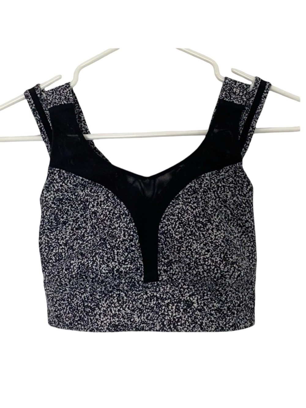 Lululemon Sports Bra Womens Size 6 Small Black Speckled Crisscross Strappy Back